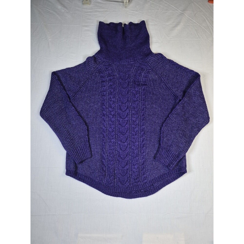 Lane Bryant Sweater Womens Size 18/20 Purple Chunky Knit Heavy Turtleneck